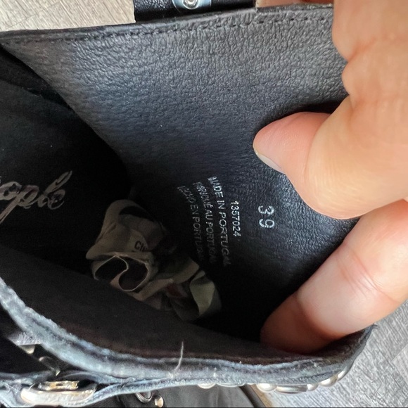 Free People Women’s Mules Embedded Black Leather Western Mules Shoes - Picture 9 of 9